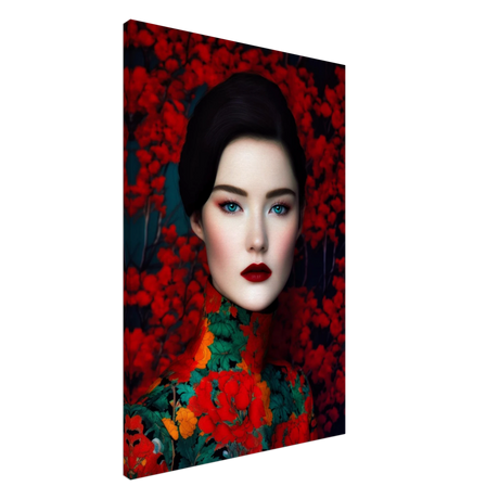"Scarlet Gaze" – Bold Contemporary Fashion Portrait | Wall Art Print | 3 Design Options - Design Option 3 - 60x90 cm / 24x36″ - 