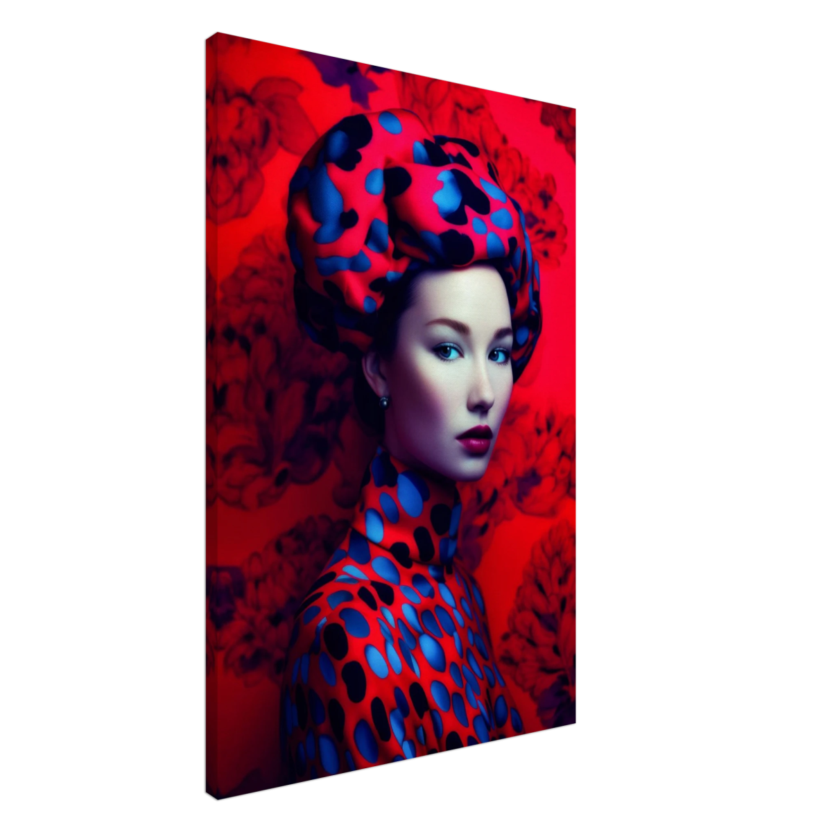"Scarlet Gaze" – Bold Contemporary Fashion Portrait | Wall Art Print | 3 Design Options - Design Option 1 - 60x90 cm / 24x36″ - 