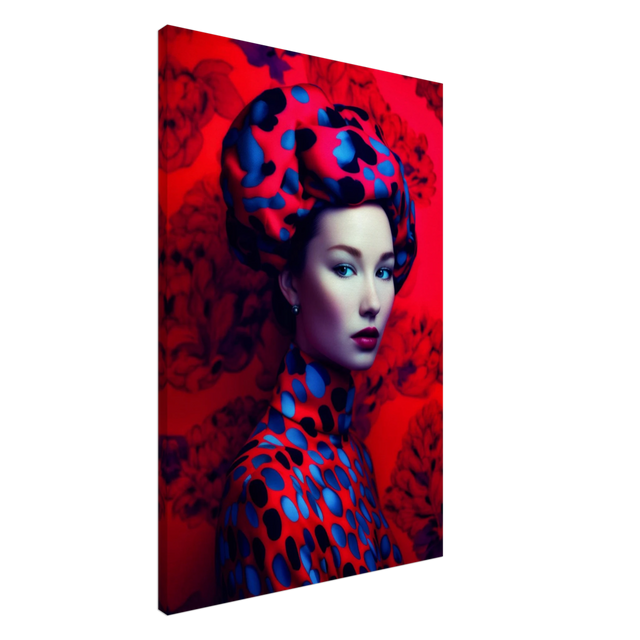 "Scarlet Gaze" – Bold Contemporary Fashion Portrait | Wall Art Print | 3 Design Options - Design Option 1 - 60x90 cm / 24x36″ - 