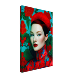 "Scarlet Gaze" – Bold Contemporary Fashion Portrait | Wall Art Print | 3 Design Options - Design Option 2 - 30x45 cm / 12x18″ - 