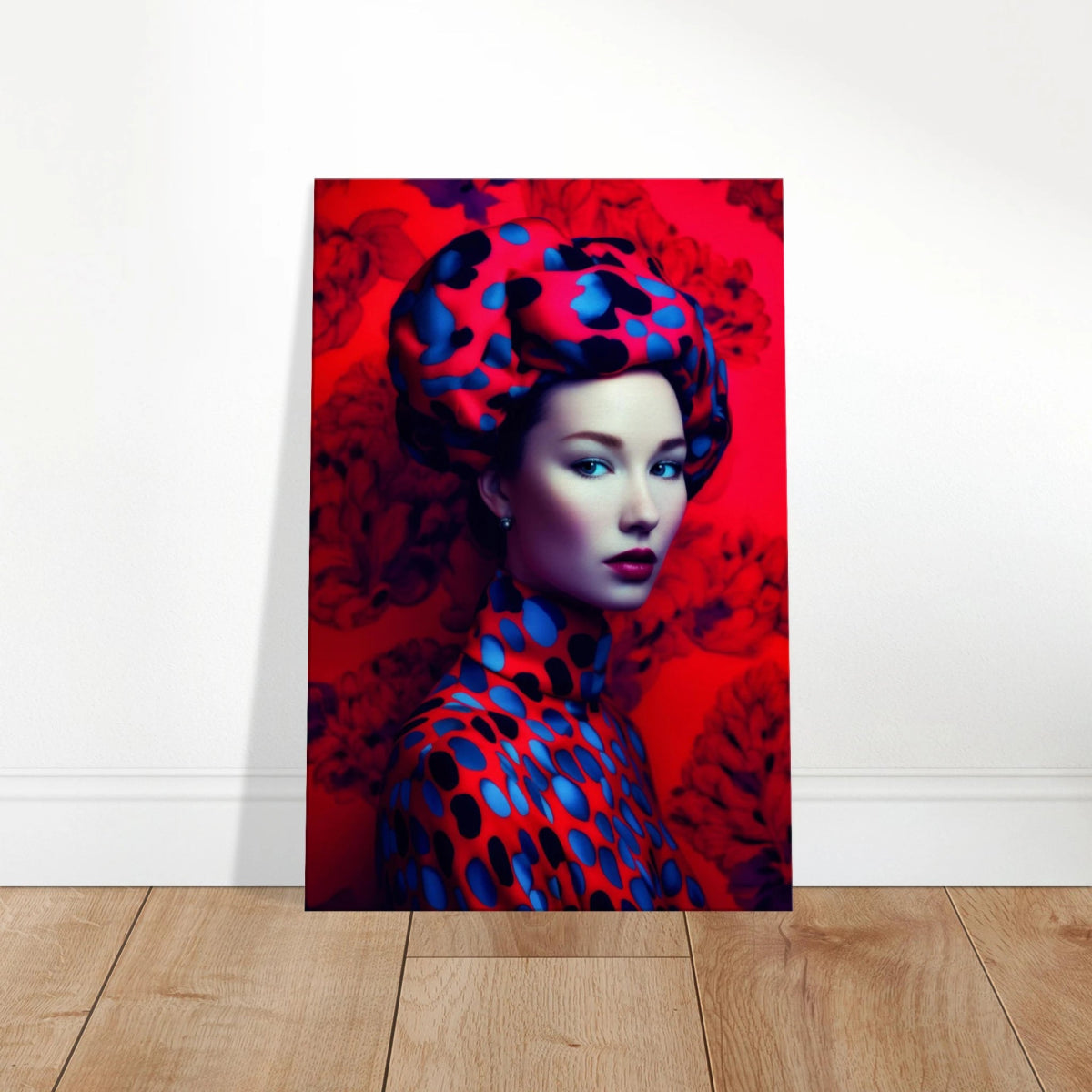 "Scarlet Gaze" – Bold Contemporary Fashion Portrait | Wall Art Print | 3 Design Options - Design Option 3 - 40x60 cm / 16x24″ - 