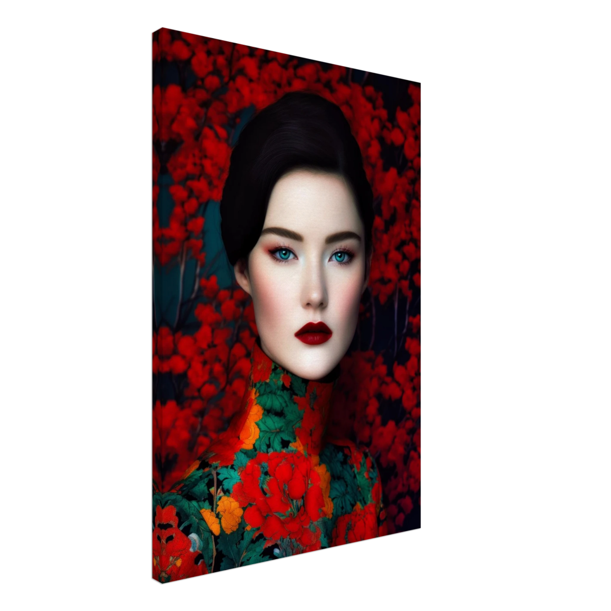 "Scarlet Gaze" – Bold Contemporary Fashion Portrait | Wall Art Print | 3 Design Options - Design Option 3 - 50x75 cm / 20x30″ - 