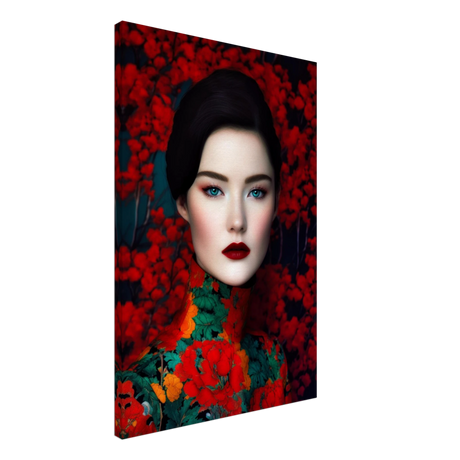 "Scarlet Gaze" – Bold Contemporary Fashion Portrait | Wall Art Print | 3 Design Options - Design Option 3 - 50x75 cm / 20x30″ - 