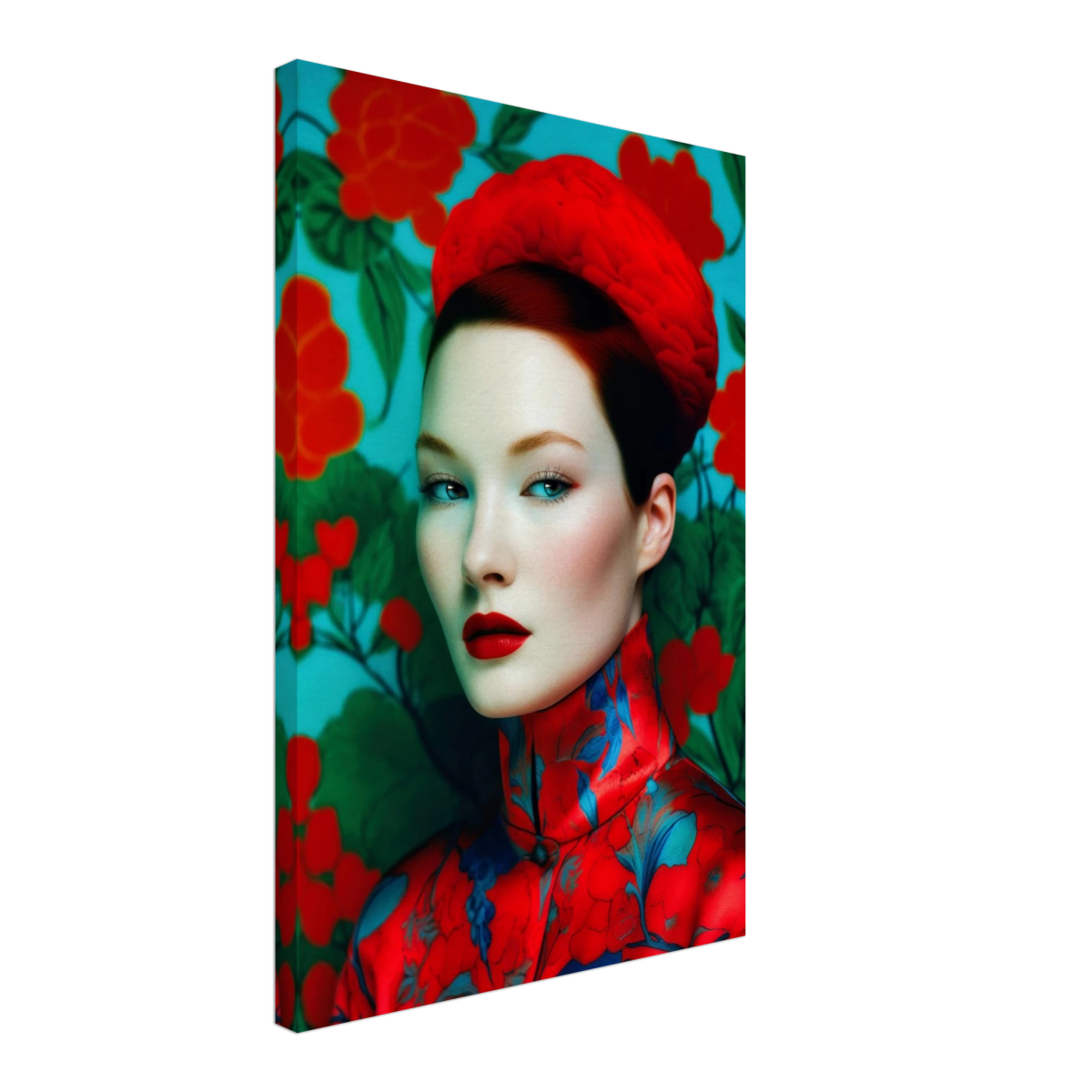 "Scarlet Gaze" – Bold Contemporary Fashion Portrait | Wall Art Print | 3 Design Options - Design Option 2 - 40x60 cm / 16x24″ - 