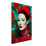 "Scarlet Gaze" – Bold Contemporary Fashion Portrait | Wall Art Print | 3 Design Options - Design Option 2 - 50x75 cm / 20x30″ - 