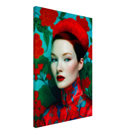 "Scarlet Gaze" – Bold Contemporary Fashion Portrait | Wall Art Print | 3 Design Options - Design Option 2 - 50x75 cm / 20x30″ - 