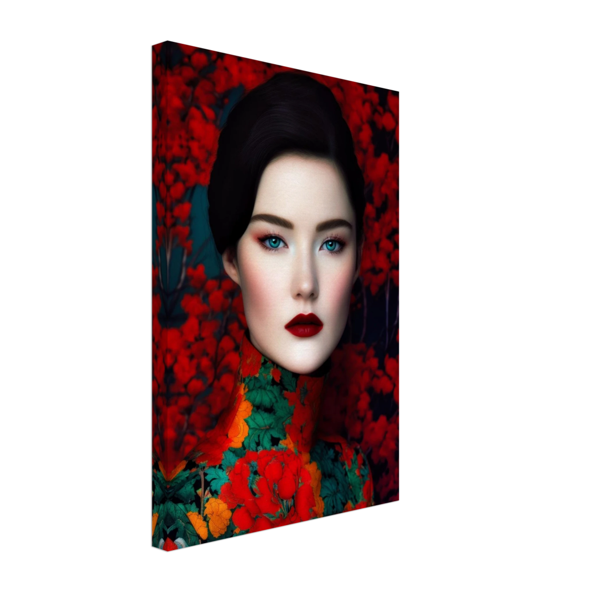 "Scarlet Gaze" – Bold Contemporary Fashion Portrait | Wall Art Print | 3 Design Options - Design Option 3 - 30x45 cm / 12x18″ - 