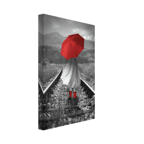 Scarlet Journey – Striking Black & White wall Art Print - Canvas - 30x45 cm / 12x18″ - 