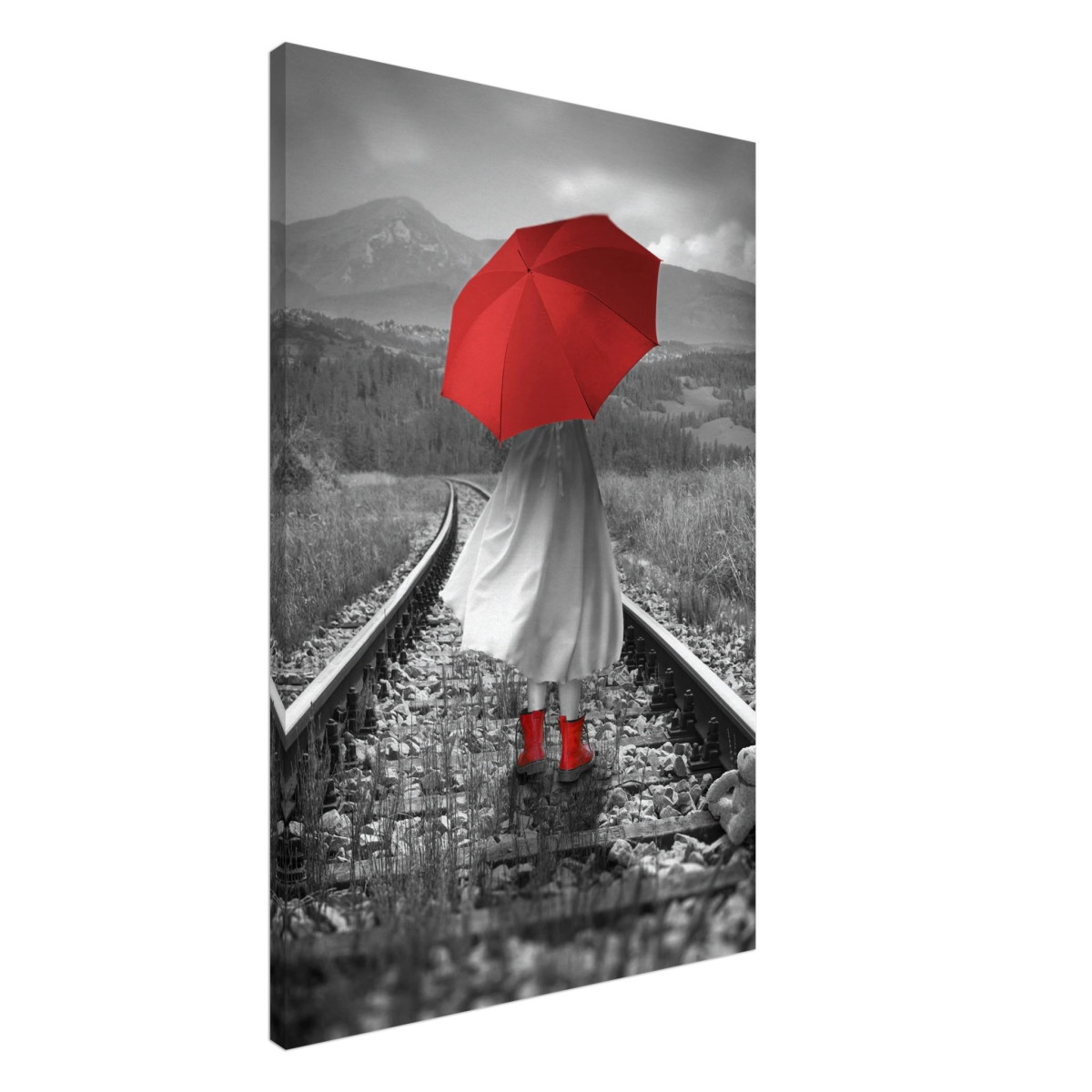 Scarlet Journey – Striking Black & White wall Art Print - Acrylic Print - 30x45 cm / 12x18″ - 