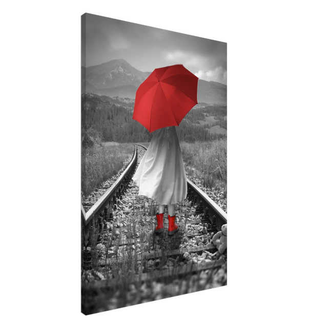 Scarlet Journey – Striking Black & White wall Art Print - Acrylic Print - 30x45 cm / 12x18″ - 