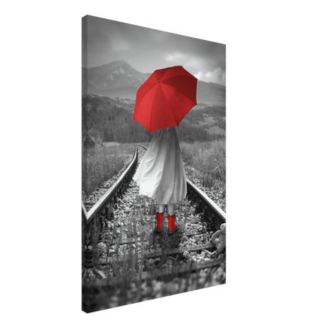 Scarlet Journey – Striking Black & White wall Art Print - Canvas - 50x75 cm / 20x30″ - 