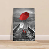 Scarlet Journey – Striking Black & White wall Art Print - Brushed Aluminum Print - 30x45 cm / 12x18″ - 