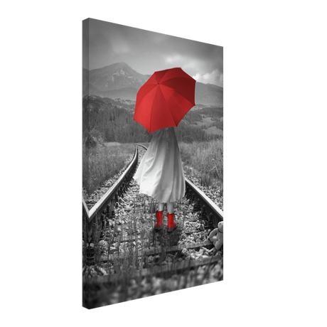 Scarlet Journey – Striking Black & White wall Art Print - Canvas - 60x90 cm / 24x36″ - 