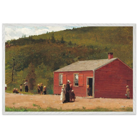School Time by Winslow Homer | Vintage wall art print - Premium Wooden Framed Poster With Premium Matte Paper - 60x90 cm / 24x36″ - White frame