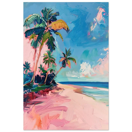 Seaside Dreams | Vibrant Mediterranean Wall Art | Palm Beach wall art print - Aluminum Print - 30x45 cm / 12x18″ - 