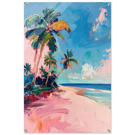 Seaside Dreams | Vibrant Mediterranean Wall Art | Palm Beach wall art print - Acrylic Print - 30x45 cm / 12x18″ - 