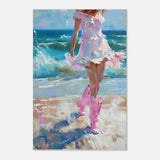 "Seaside Sass" – Pink Boots & Ocean Breeze | Wall Art Print - Aluminum Print - 30x45 cm / 12x18″ - 