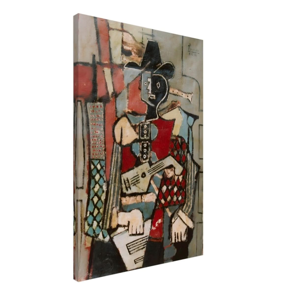 Seated Harlequin by Pablo Picasso - Canvas - 50x75 cm / 20x30″ - Slim