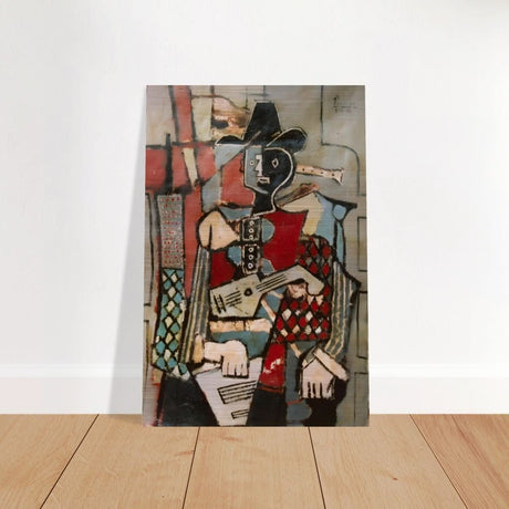 Seated Harlequin by Pablo Picasso - Brushed Aluminum Print - 40x60 cm / 16x24″ - 