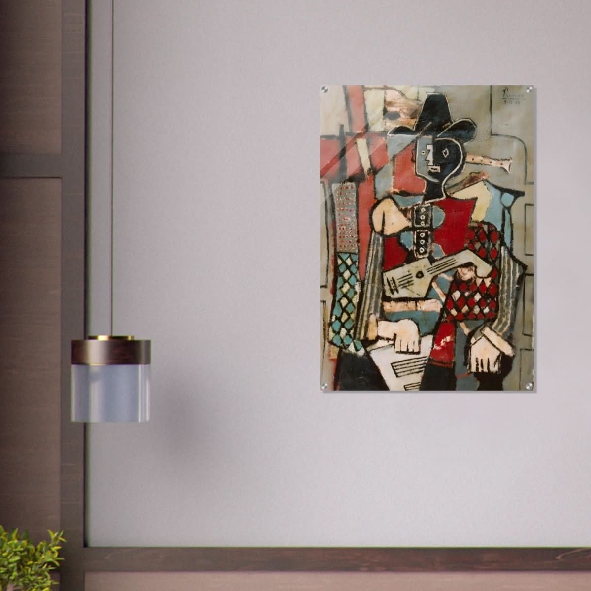 Seated Harlequin by Pablo Picasso - Acrylic Print - 70x100 cm / 28x40″ - 