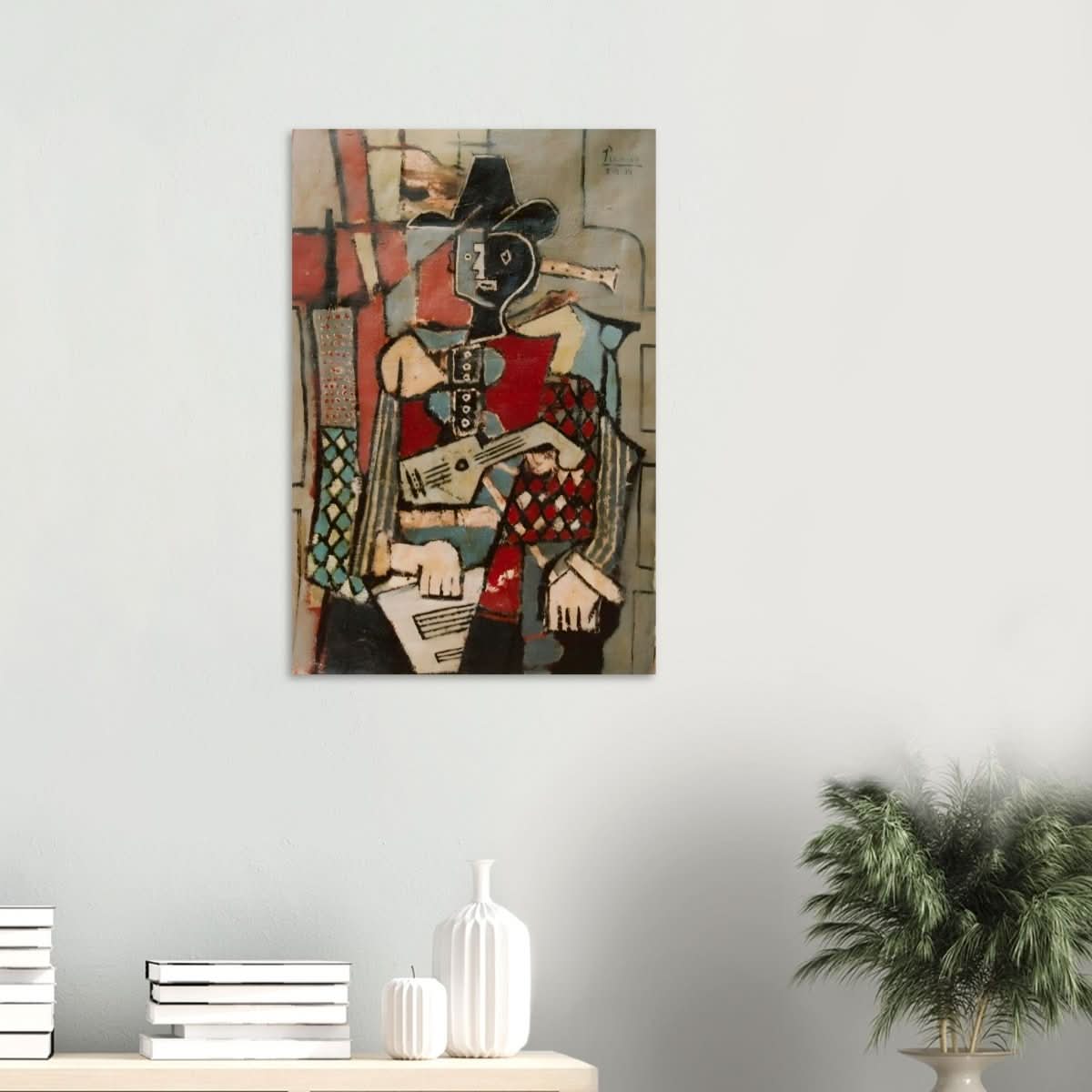 Seated Harlequin by Pablo Picasso - Wood Prints - 50x75 cm / 20x30″ - 10 mm