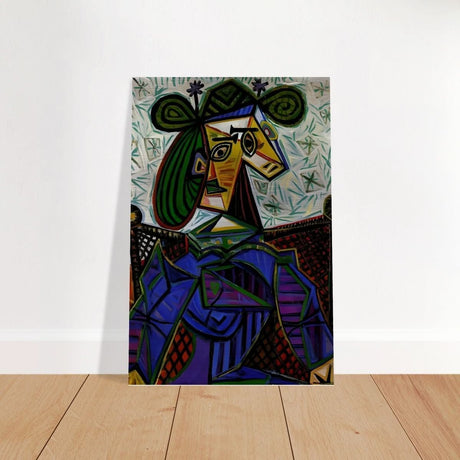 Seated Woman by Pablo Picasso - Brushed Aluminum Print - 30x45 cm / 12x18″ - 