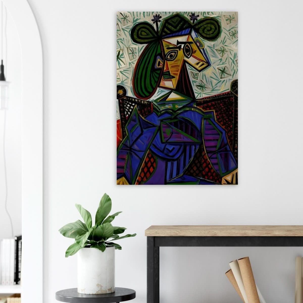 Seated Woman by Pablo Picasso - Wood Prints - 70x100 cm / 28x40″ - 20 mm