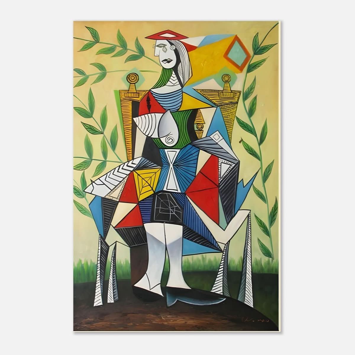 Seated Woman in a Garden by Pablo Picasso 1938 - Aluminum Print - 30x45 cm / 12x18″ - 