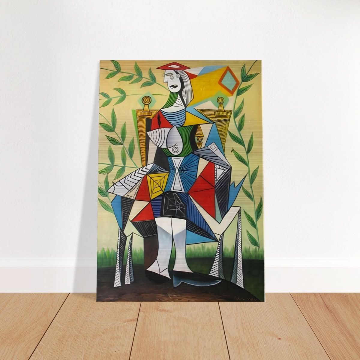 Seated Woman in a Garden by Pablo Picasso 1938 - Brushed Aluminum Print - 70x100 cm / 28x40″ - 