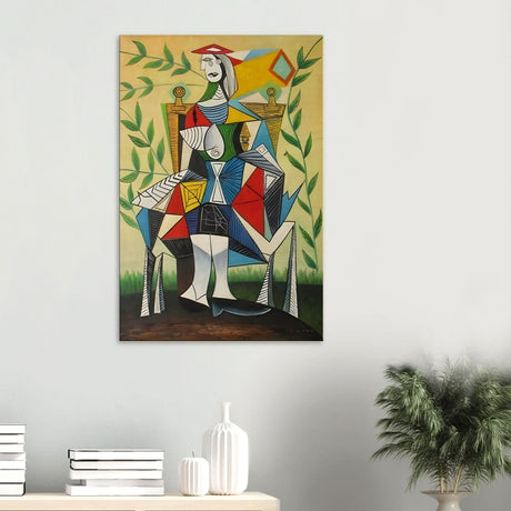 Seated Woman in a Garden by Pablo Picasso 1938 - Wood Prints - 60x90 cm / 24x36″ - 20 mm