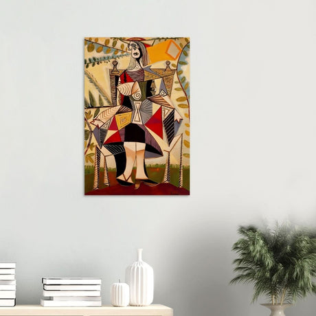 Seated Woman in a Garden by Pablo Picasso - Wood Prints - 50x75 cm / 20x30″ - 20 mm