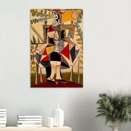 Seated Woman in a Garden by Pablo Picasso - Wood Prints - 60x90 cm / 24x36″ - 10 mm