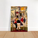 Seated Woman in a Garden by Pablo Picasso - Brushed Aluminum Print - 40x60 cm / 16x24″ - 