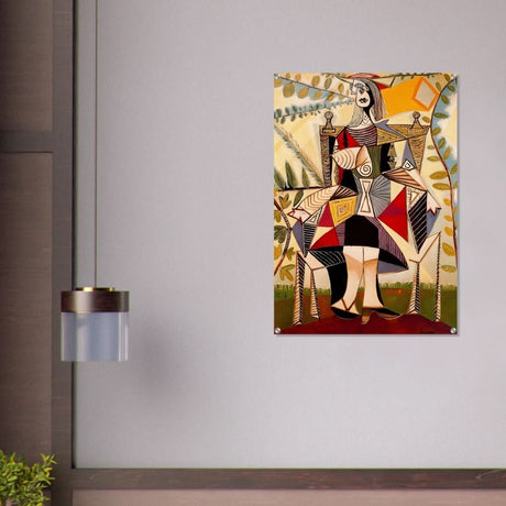 Seated Woman in a Garden by Pablo Picasso - Acrylic Print - 70x100 cm / 28x40″ - 