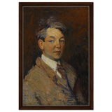 Self - Portrait by William James Glackens | Wall art - 40x60 cm / 16x24″ - Framed Canvas - Dark wood frame