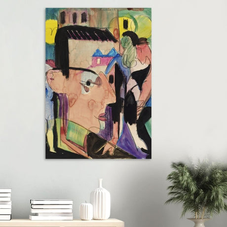 Self - Portrait Ernst Ludwig Kirchner - Wood Prints - 70x100 cm / 28x40″ - 20 mm