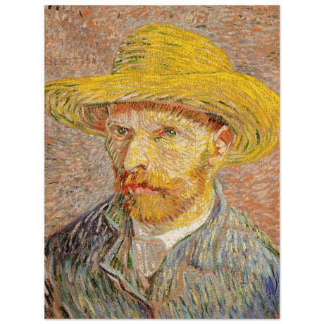 Self - Portrait with a Straw Hat (obverse: The Potato Peeler) by Vincent van Gogh 1887 | Vintage wall art print - Wood Prints - 60x80 cm / 24x32″ - 