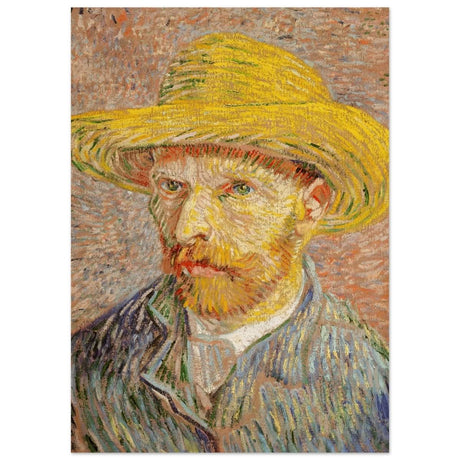 Self - Portrait with a Straw Hat (obverse: The Potato Peeler) by Vincent van Gogh 1887 | Vintage wall art print - Wood Prints - 50x70 cm / 20x28″ - 