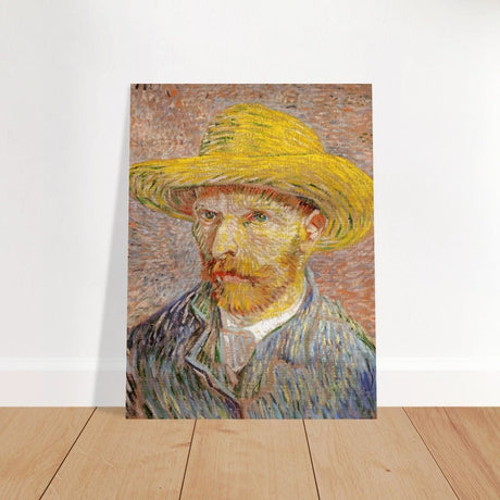 Self - Portrait with a Straw Hat (obverse: The Potato Peeler) by Vincent van Gogh 1887 | Vintage wall art print - Brushed Aluminum Print - 30x40 cm / 12x16″ - 