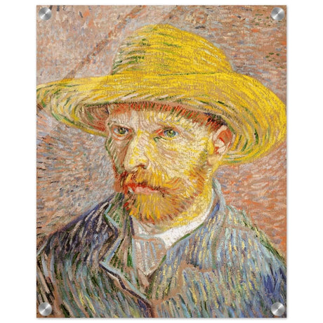 Self - Portrait with a Straw Hat (obverse: The Potato Peeler) by Vincent van Gogh 1887 | Vintage wall art print - Acrylic Print - 40x50 cm / 16x20″ - 