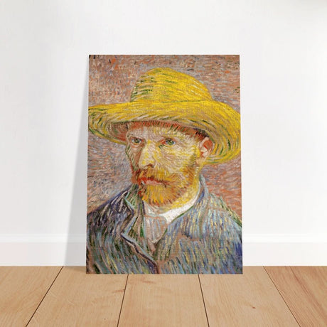 Self - Portrait with a Straw Hat (obverse: The Potato Peeler) by Vincent van Gogh 1887 | Vintage wall art print - Brushed Aluminum Print - 50x70 cm / 20x28″ - 