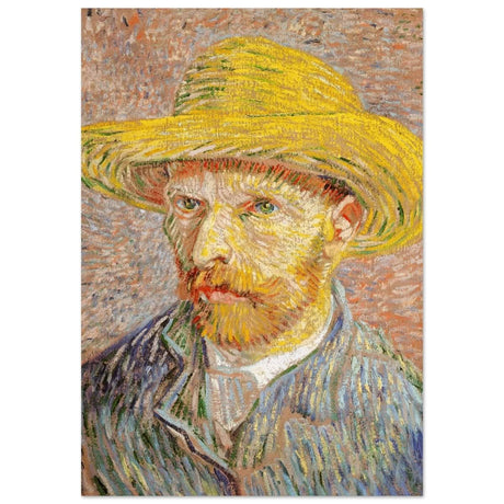 Self - Portrait with a Straw Hat (obverse: The Potato Peeler) by Vincent van Gogh 1887 | Vintage wall art print - Brushed Aluminum Print - 60x80 cm / 24x32″ - 