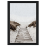 "Serene Pathway" – A Journey to Tranquility | Beach Wall art print - 30x45 cm / 12x18″ - Framed Canvas - Black frame