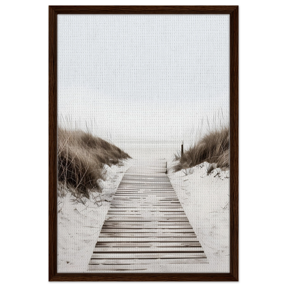 "Serene Pathway" – A Journey to Tranquility | Beach Wall art print - 50x75 cm / 20x30″ - Framed Canvas - Dark wood frame