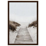"Serene Pathway" – A Journey to Tranquility | Beach Wall art print - 50x75 cm / 20x30″ - Framed Canvas - Dark wood frame
