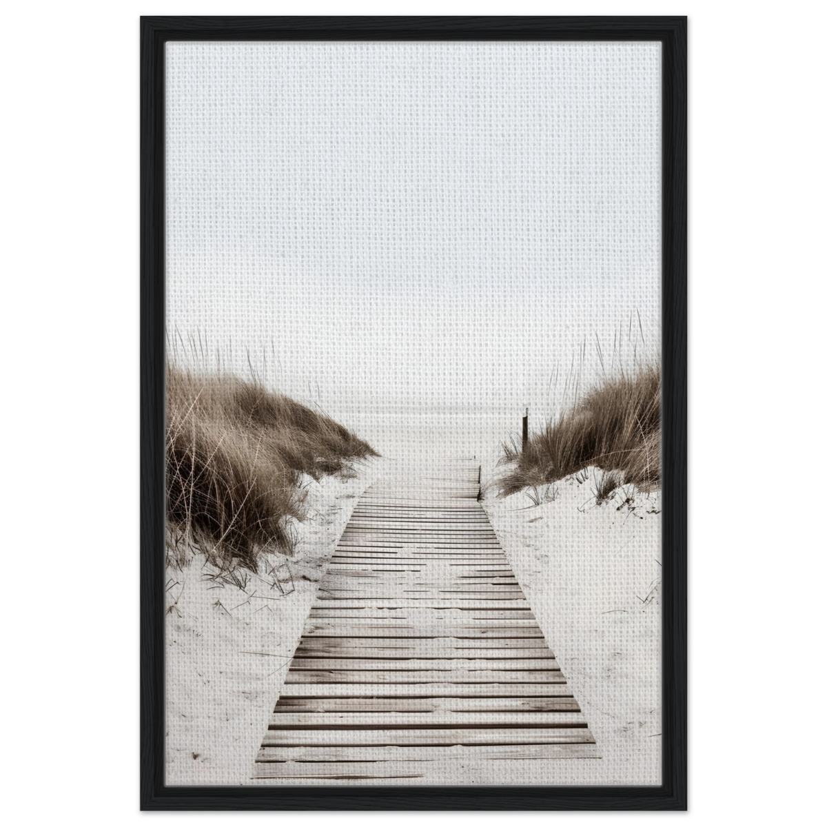 "Serene Pathway" – A Journey to Tranquility | Beach Wall art print - 50x75 cm / 20x30″ - Framed Canvas - Black frame