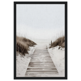 "Serene Pathway" – A Journey to Tranquility | Beach Wall art print - 50x75 cm / 20x30″ - Framed Canvas - Black frame