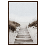 "Serene Pathway" – A Journey to Tranquility | Beach Wall art print - 60x90 cm / 24x36″ - Framed Canvas - Dark wood frame