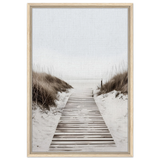 "Serene Pathway" – A Journey to Tranquility | Beach Wall art print - 50x75 cm / 20x30″ - Framed Canvas - Wood frame