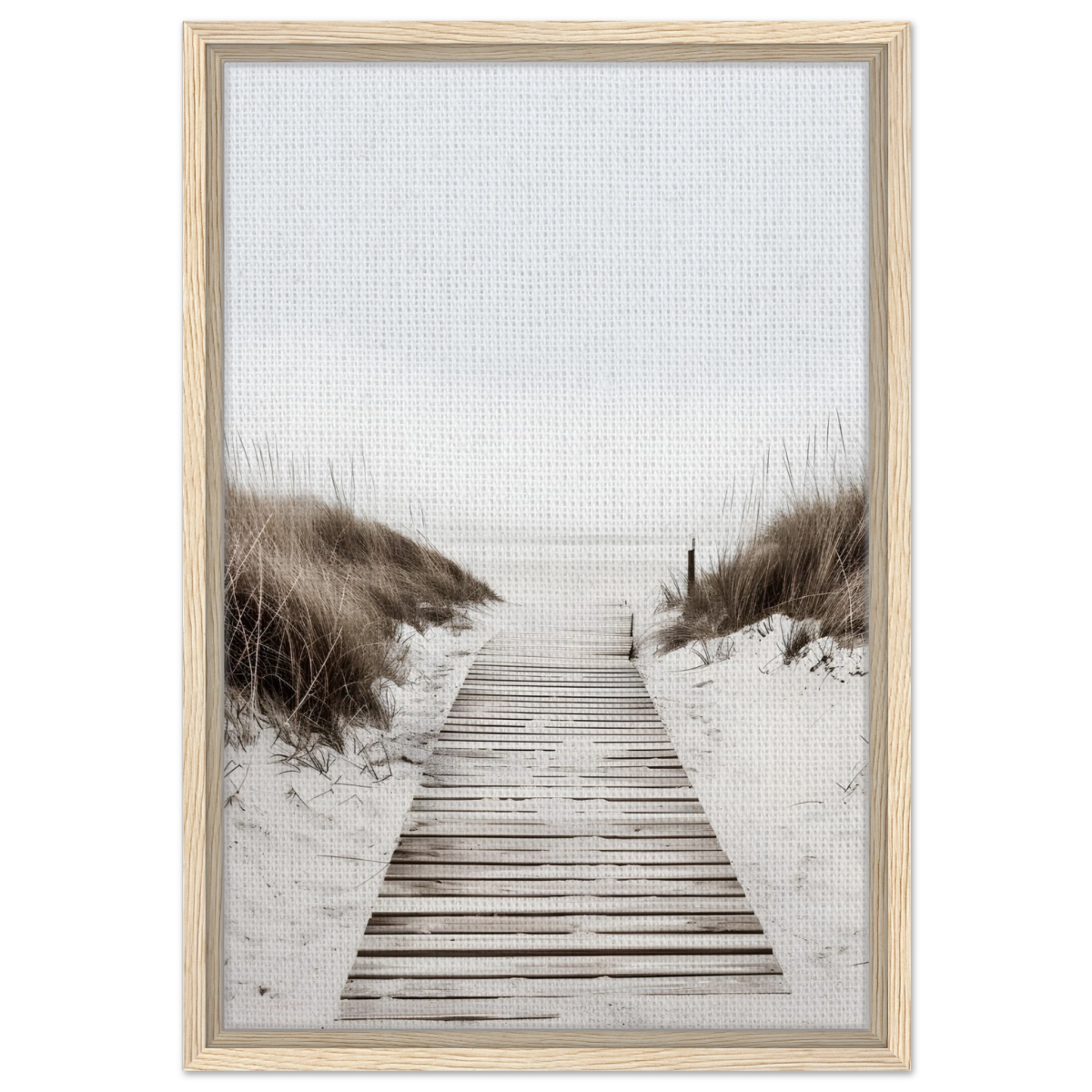 "Serene Pathway" – A Journey to Tranquility | Beach Wall art print - 40x60 cm / 16x24″ - Framed Canvas - Wood frame